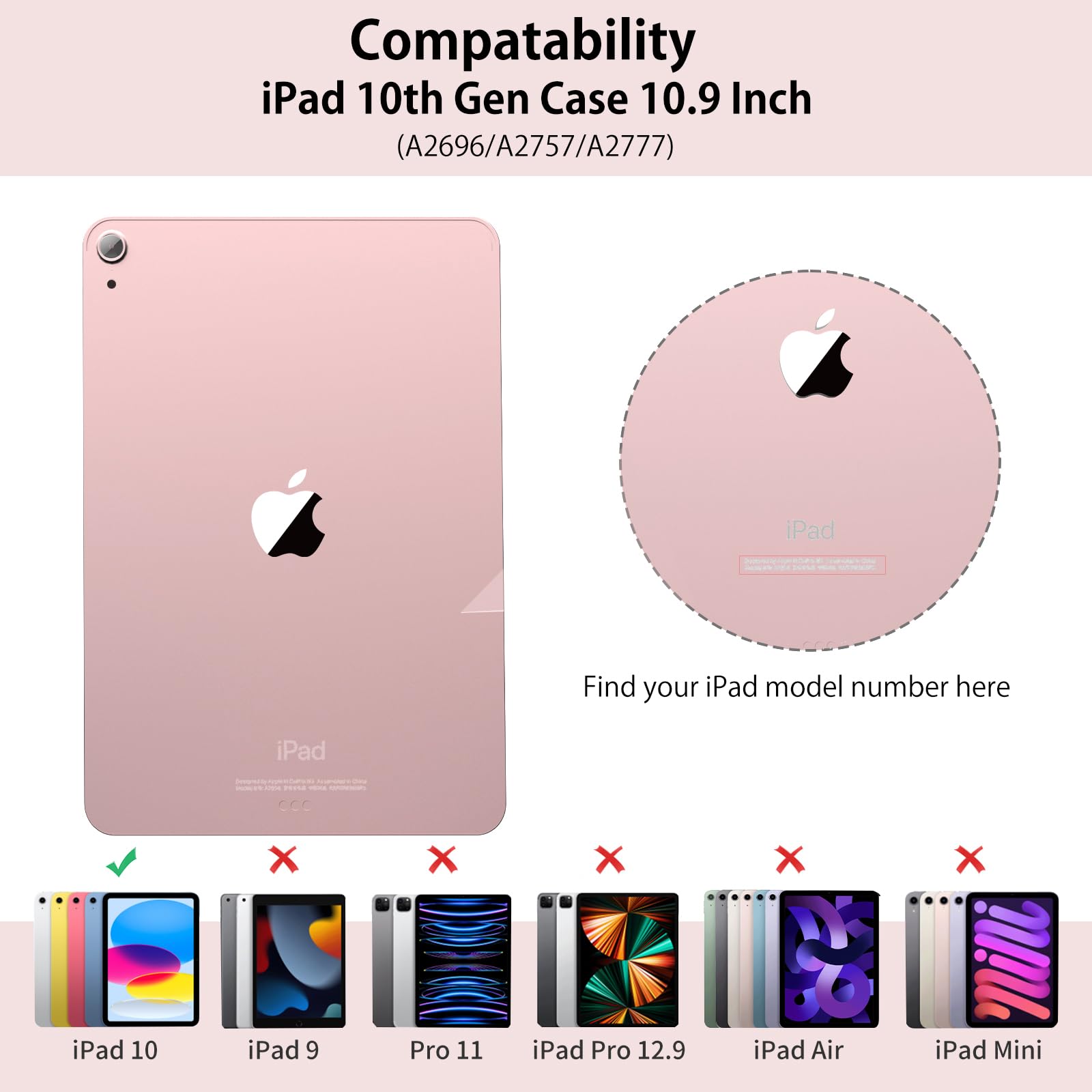 Kenke iPad 10th Generation Case 2022 with Pencil