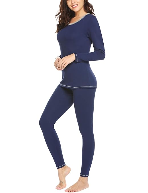 MAXMODA Women's Long Johns Thermal Underwear Sets Base Layer Top