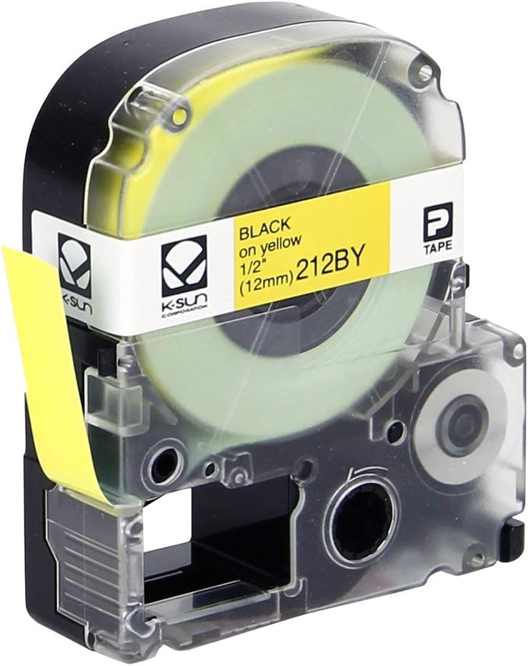 KSun Labeling Tape Cartridge 1/2inch (Black on