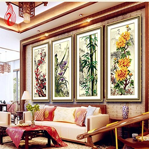YGS-30 Diamond Mosaic 5D DIY Magic cube Diamond Painting Cross Stitch kids Plum Orchid Bamboo Chrysanthemum Diamonds Embroidery