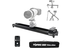 Accsoon Toprig 24''/60cm Camera Slider Motorized, Button and APP Control, Video Mode/Time-Lapse/Loop Mode/120° Panoramic for Video Shooting Photography Video Slider, Compatible with Gopro DSLR Camera