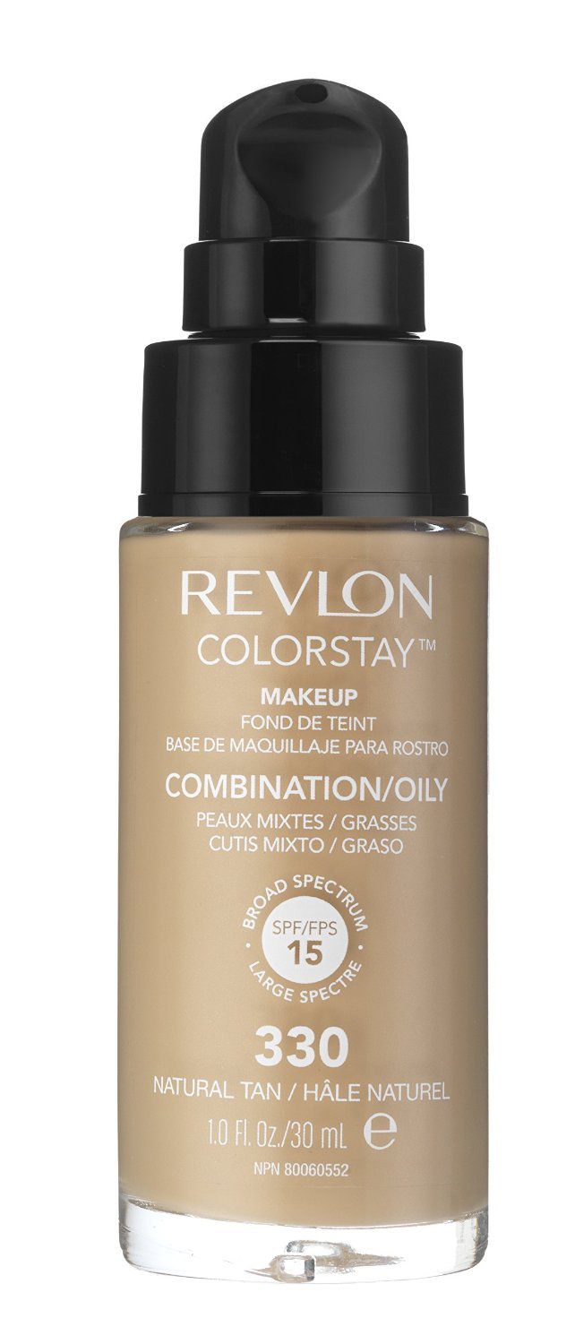 2 x Revlon Colorstay Pump 24HR Make Up SPF15 Comb/Oily Skin 30ml - Natural Tan