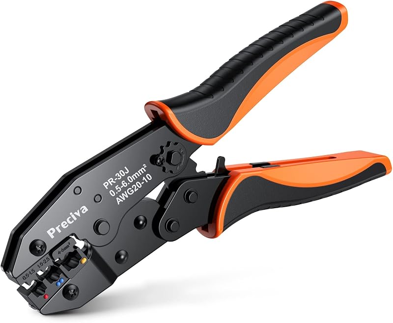Preciva Ratchet Insulated Wire Terminal Crimping Tool Pliers AWG 20-10