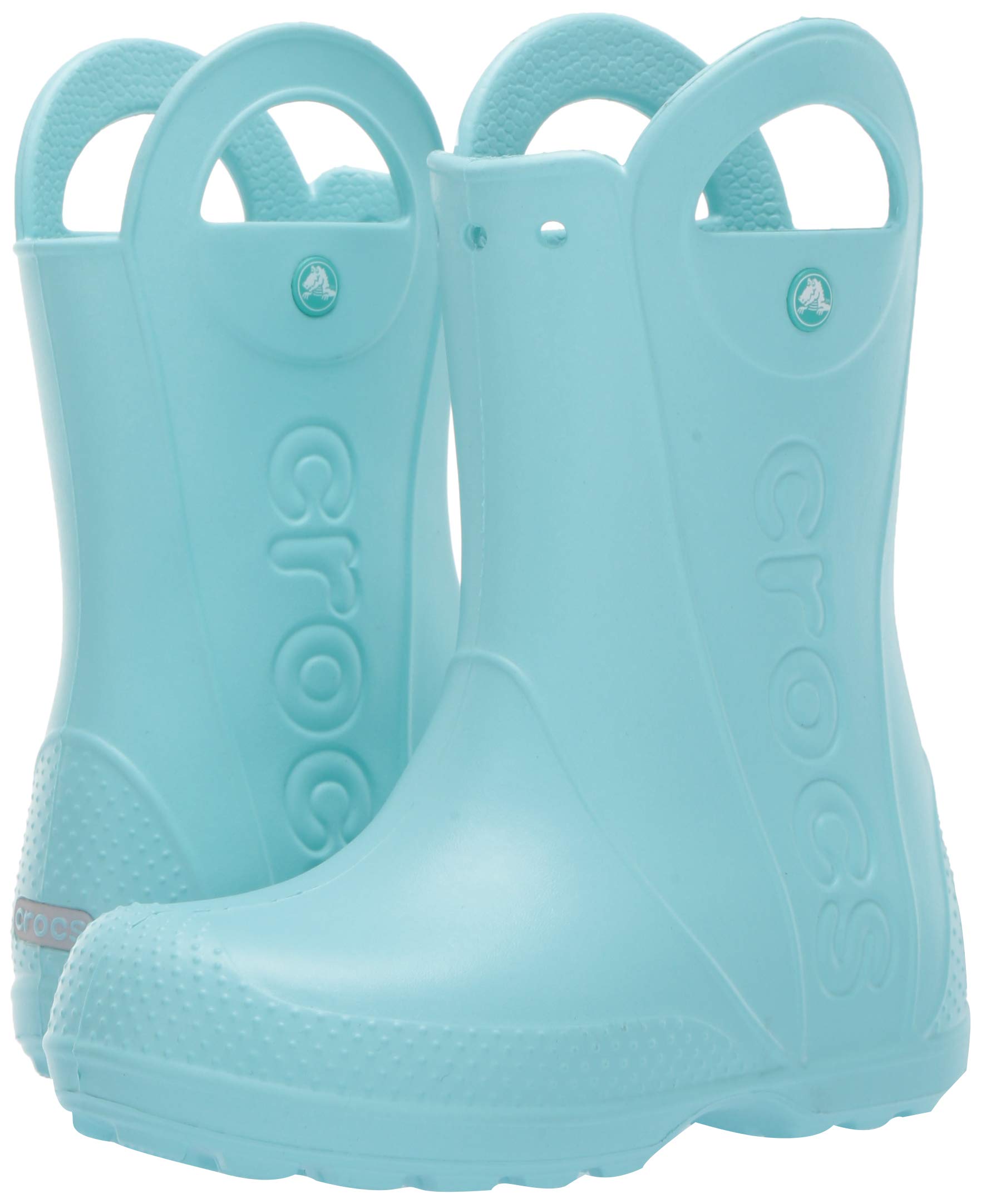 crocs kids girls on Crocs Kids Handle It Rain Boots Easy On For Toddlers Boys Girls Lightweight And Waterproof Ice Blue 6 M Us Toddler Pricepulse