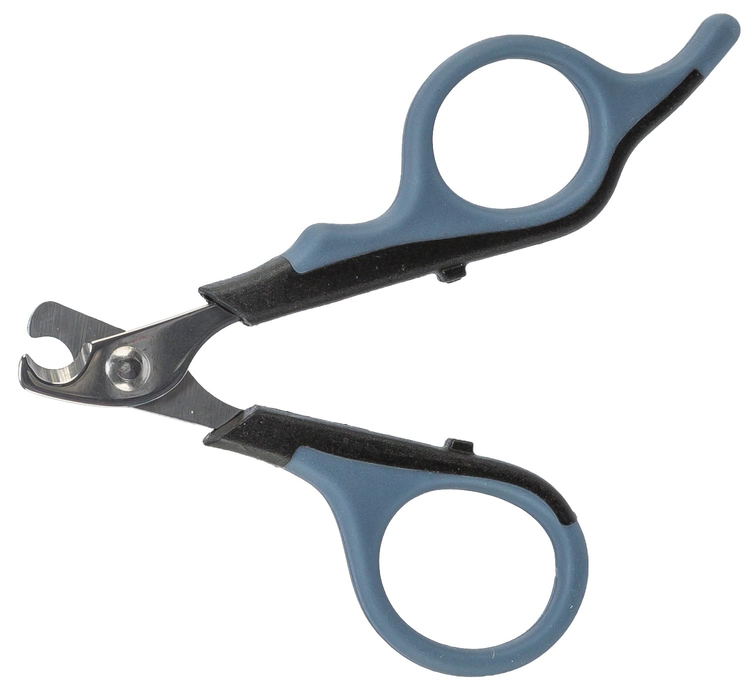 TRIXIE Krallenschere für kleine Hunde, Katzen, Kleintiere und Vögel - Edelstahl - gummierter Griff - 8 cm - schwarz/blau - 2373 5