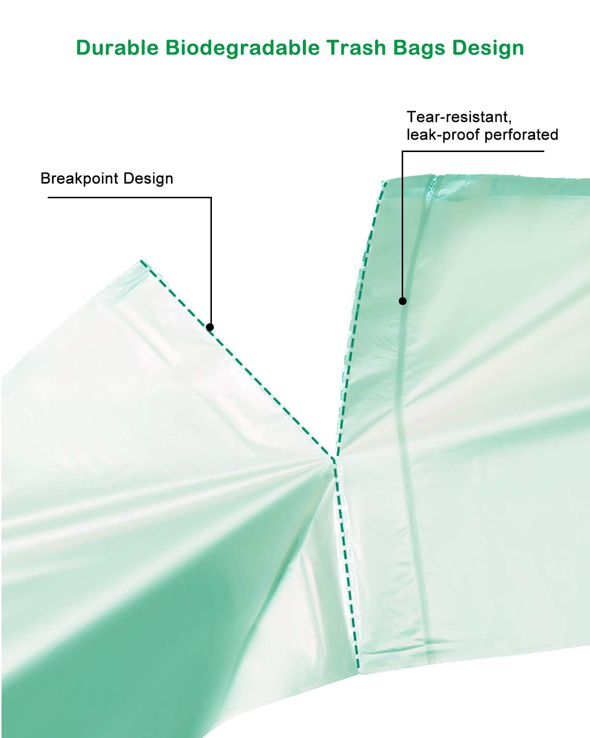 8 Gallon Biodegradable Trash Bags, Thicken 0.98Mils Recycling Bags, Unscented Strong Compostable Trash Bags for Office,Home,Bathroom,Bedroom,Car,Kitchen,Pet Trash Can Liners