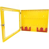 TRADESAFE Lockout Tagout Station, Lock Out Tag Out Station Unfilled | Wall Mount Loto Cabinet with Lockable Cover, Acrylic Window, 19-Gauge Powder-Coated Steel, 22-1/2 x 18 x 3 inches