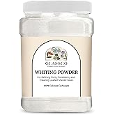 Glassco Whiting Powder for Stained Glass, Fine, 100% Calcium Carbonate 16oz | Removes Glazing Oils, Flux &amp; Excess Putty &bull; Polishes Lead Came &bull; Whiting for Window Glazing &amp; Stained Glass Projects