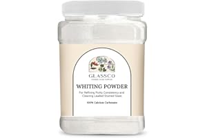 GLASSCO Whiting Powder for Stained Glass | Fine, 100% Calcium Carbonate | Removes Glazing Oils, Flux & Excess Putty, Polishes Lead Came | for Cementing & Clean-Up of Stained & Leaded Glass, 16oz