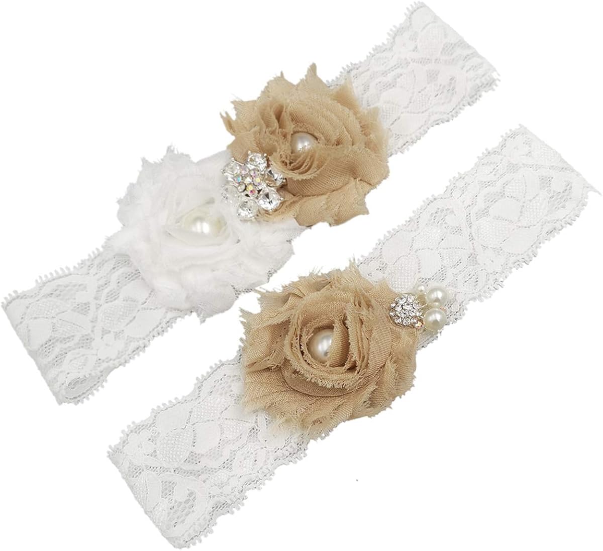Merryjuly Wedding Bridal Garter Set Lace With Rhinestones And Chiffon Flowers Mimbarschool Com Ng