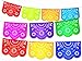 2 Pack. Mexican Papel Picado Banner.Colores de Primavera.Vibrant Colors Tissue Paper. Large Size Panels. Multicolored Flowers Design