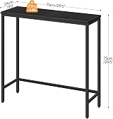 HOOBRO Console Table Slim Hallway Table Black Metal Frame 75x24x75cm view 4
