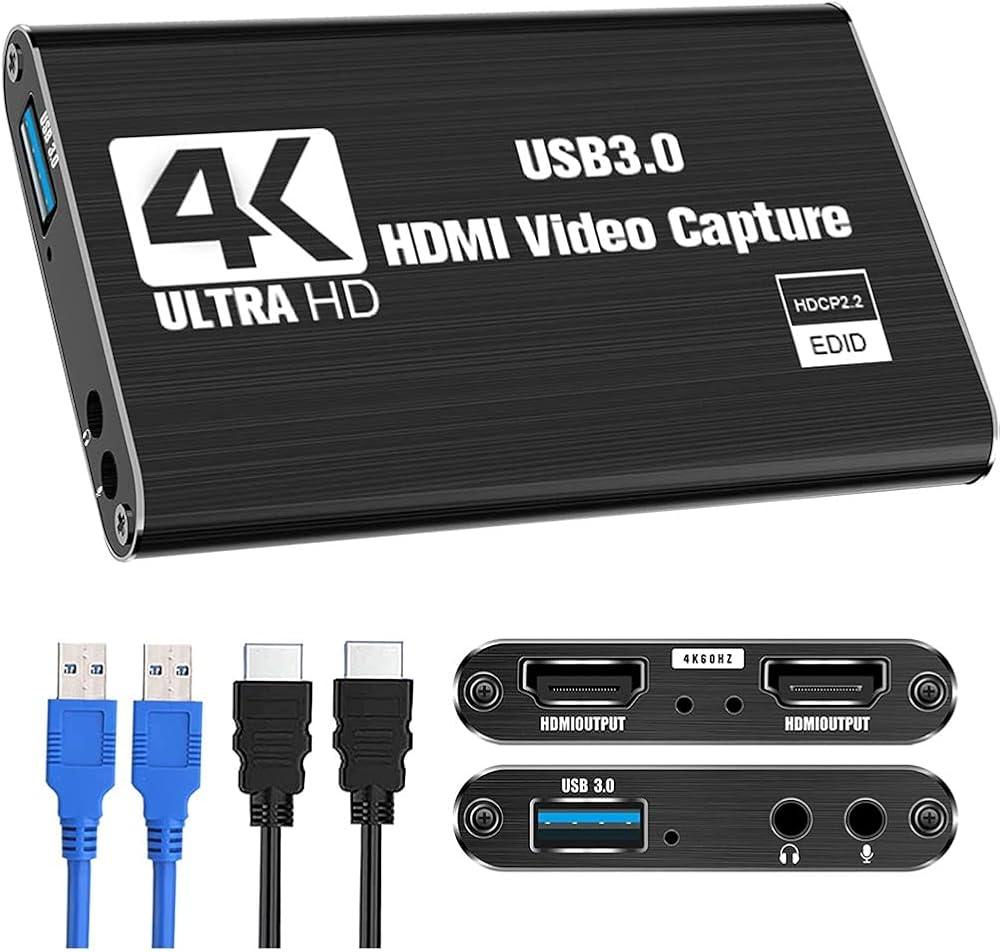 Lrtzizy 4K 1080P 60FPS Video Capture Card USB 3.0 for Switch Streaming DSLR