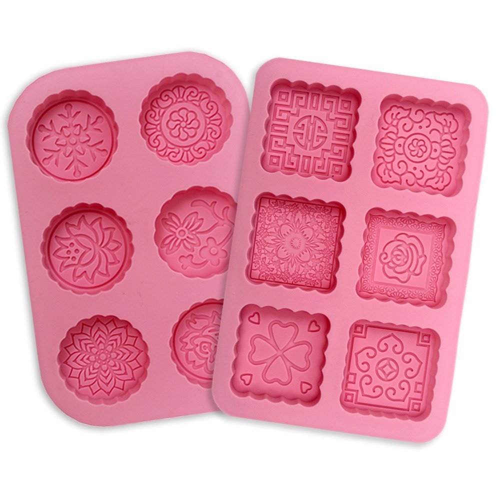 Amison - Set of 2 Silicone Moulds with 6 indents for soap and Pastry