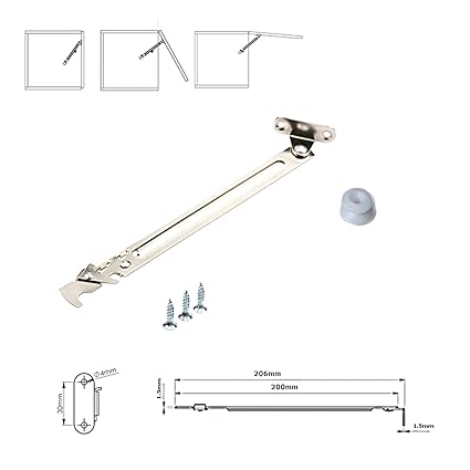 Cabinet Lid Flap Stay Lift Up Guide Slot Kitchen Cupboard Door