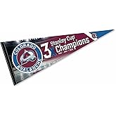 Colorado Avalanche 3 Time Cup Champions Pennant Banner Flag