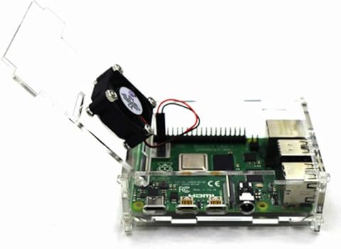 Tree-on-Life Para Raspberry Pi 4 Modelo B Carcasa Material ABS con Ventilador Color clásico Estuche para Raspberry Pi 4 Modelo B Acrílico Transparente