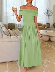 ZESICA Women's Off The Shoulder Maxi Dress 2025