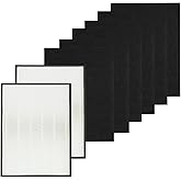 83195 Filter for Kenmore/Sears 83254 83396 85254 F-K3 Air Purifier Used for Large Room & Bedroom - 2 Pack H13 True HEPA Filter and 6 Pack Carbon Pre-filter