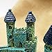 Five Season Ancient Castle Rockery Ornaments Decorations for Aquarium Fish Tank Blue+Green+Purple