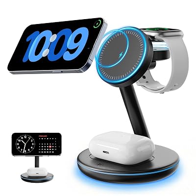 2026 3 in 1 Charging Station for Apple iPhone AirPods Watch with Mag-Safe Charger Wireless Charger Stand for iPhone 17 16 15 14 13 12 Series AirPods iWatch Series - Gifts for Wife & Husband