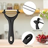 AUAUY 2Pcs Potato Peeler Y-Shaped Swivel Non-Slip Ergonomic Handle Stainless view 6