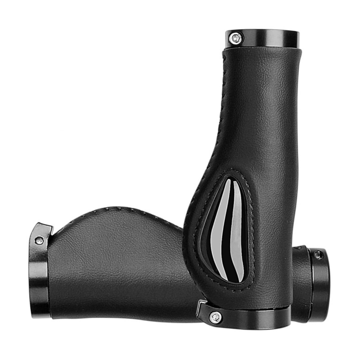 HOUSON Bicycle Grips, PU Bike Handlebar Grips, Black, 22.2mm, 2 Pack