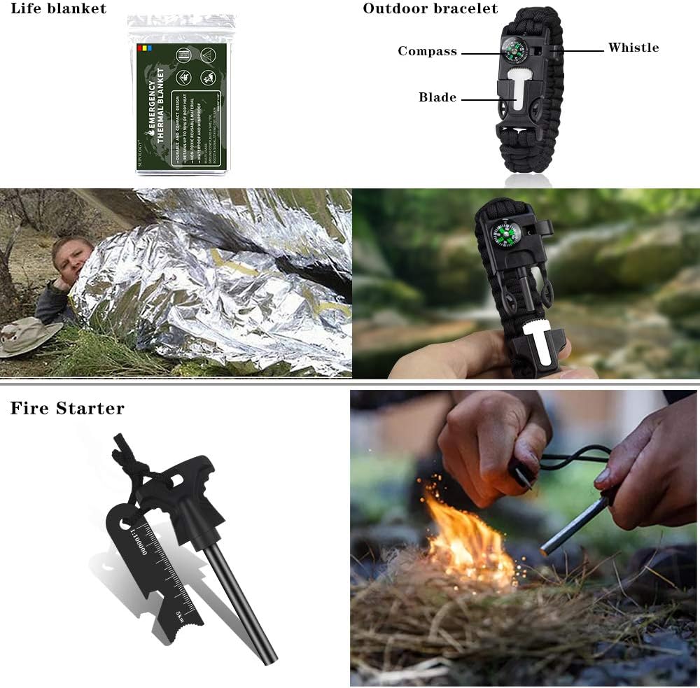 SUPOLOGY Emergency Survival First Aid Kit,135-In-1 Trauma Kit with Tourniquet 36" Splint, Military Combat Tactical IFAK EMT for First Aid Response, Disaster Home Outdoor Camping Emergency Kit: Health & Personal Care