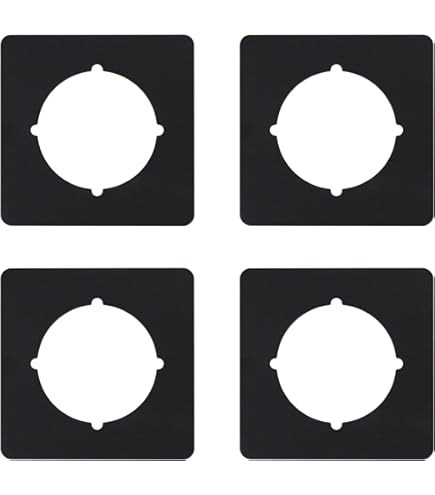 Door Knob Scar Plates - Square Reinforcement Plates For Damaged Doors - 4 Pack Black