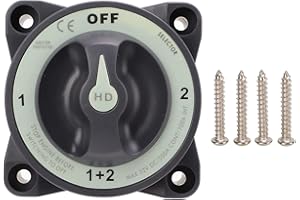 WODHMIEY Power Isolator Switch, 500A Battery Disconnect Switch 4 Gear Position Off Isolation Switch for Marine Boat Yacht RV,