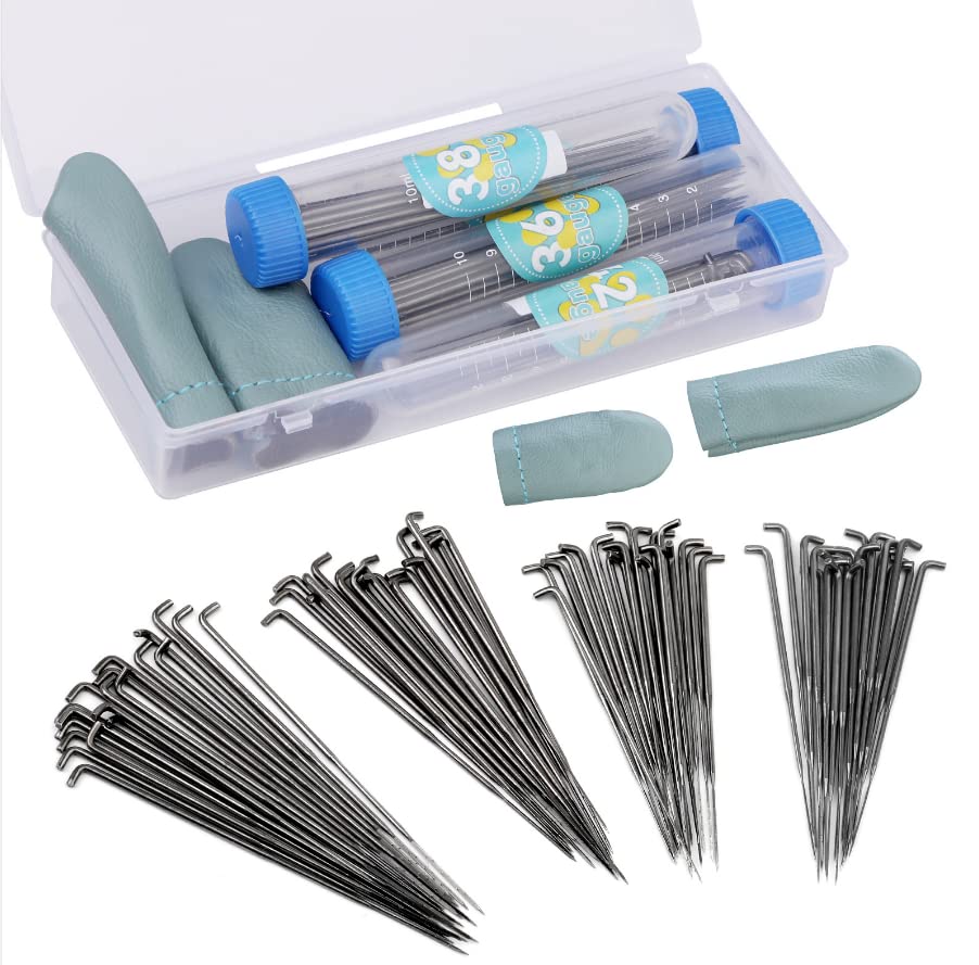 SUVSOON 80 PCS Felting Needle, 4 Size Felting Needles Set(36,38,40,42 Gauge), Needle Felting Tools Kit with Finger Cots & Felting Needles & Storage Box for Wool Felting DIY Beginners