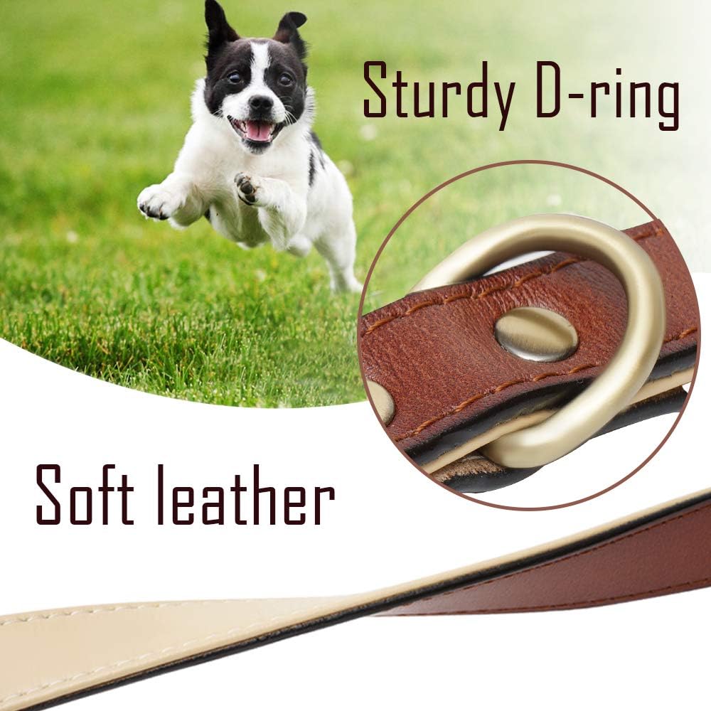 Genuine Leather Padded Dog Collar Comfortable Strong Soft collars Best for Small Medium and Large Breed Dogs (Brown) (S) - Image 4