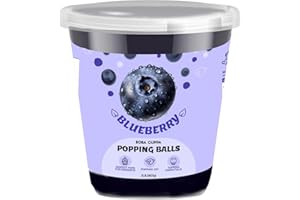 Boba Cuppa Popping Boba Pearls, Tapioca Bursting Boba for Bubble Tea Party Drink (2LB/907g Blueberry)