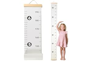 NOYOC Growth Chart Kids, Height Chart for Kids Wall, Upgraded Full Length 78.34x8.26 Inches Removable Canvas Measurement Rule