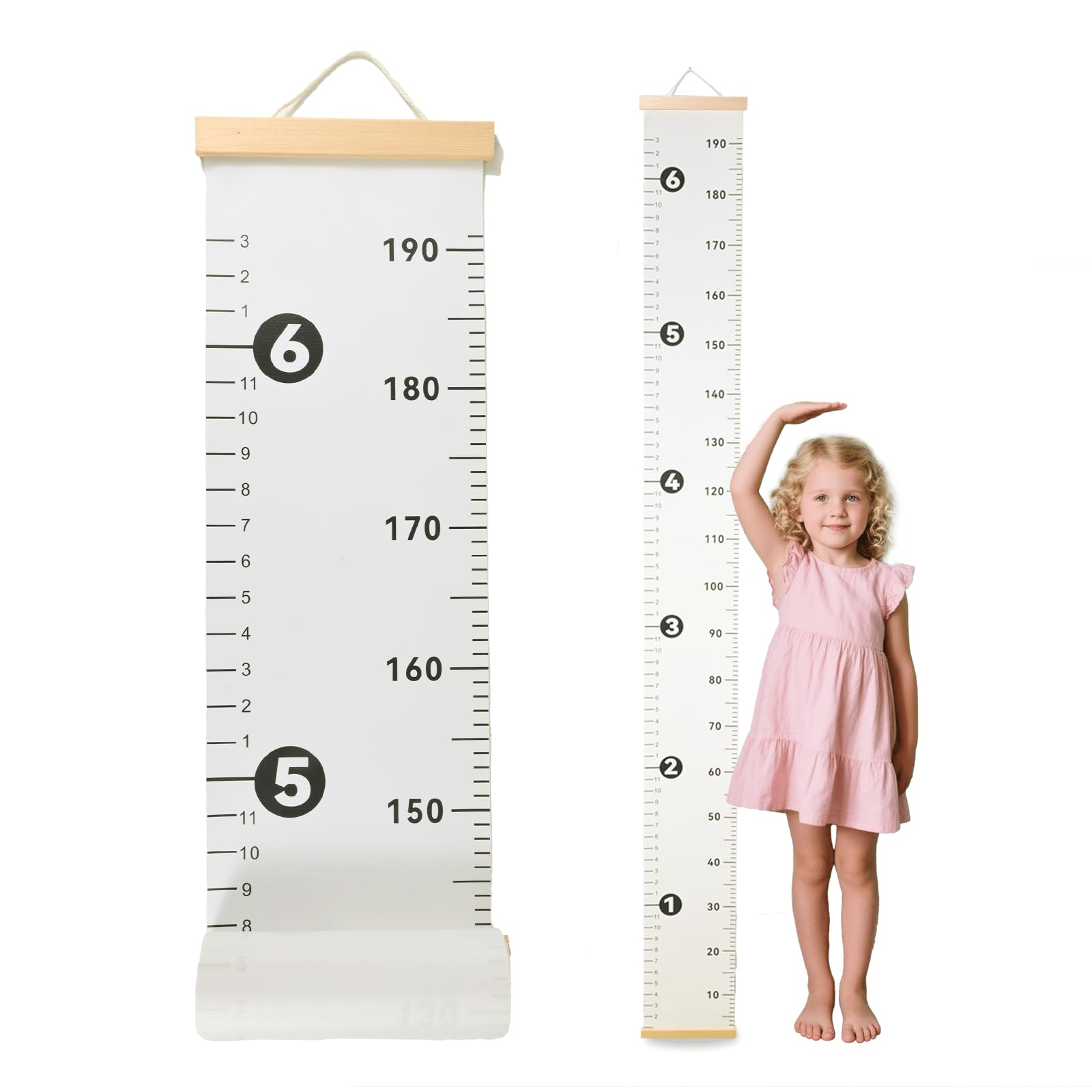Photo 1 of NOYOC Growth Chart for Wall, Height Chart for Kids, Upgraded Full Length 78.34x8.26 Inches Removable Canvas Measurement Ruler Toddler Tracker Marker for Baby Child Nursery Bedroom Playroom Wall Decor