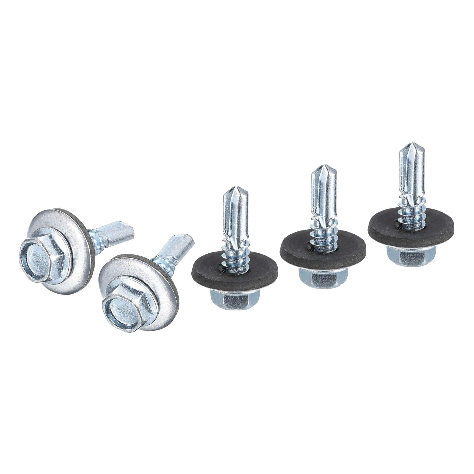 DTGN #14x3/4" Hex Washer Head Self Drilling Screws with EPDM Washer - 50Pack - Good for Metal - Carbon Steel Self Tapping Metal Sheet Screws with Rubber Washer