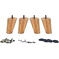 WEICHUAN 4" Solid Rubber Wood Replacement Sofa Couch Chair Ottoman Loveseat Coffee Table Cabinet Furniture Wood Legs(4" Slant Set of 4)