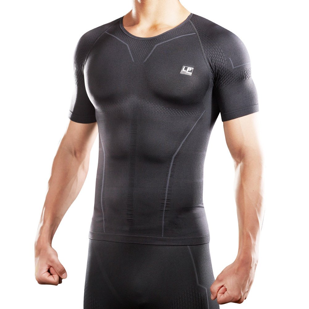 LP SUPPORTMen’s AIR Compression Short Sleeve Top ARM2301S - Workout, Gym, Yoga - Ultimate Comfort & Support Shapewear