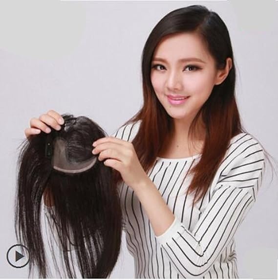 Amazon Richair 人毛ヘアピース 頭頂部ヘアピース 総手植え 白髪隠し部分ウィッグ 分け目タイプ 横12cm 縦12cm 15cm cm 30cm 30cm ポイントウィッグ 通販