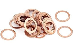 PENCK Copper Washers, 30x36x2mm Copper Crush Washer Flat Ring Seal Gasket Fitting M30 Metric Sealing Washers - 24Pcs