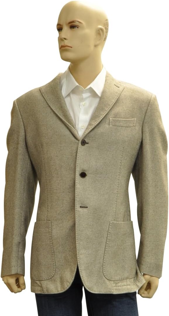 Cantarelli Beige Virgin Wool Jacket Coat, 40, Beige