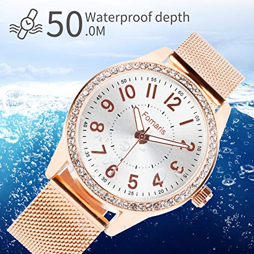 Homanduhr Women's Watches Ladies Quartz Wrist Watch with Luxury Pave Floating Crystal Diamonds for Women Girls