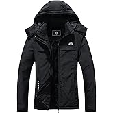 MOERDENG Women's Ski Jacket Warm Winter Coat Hooded Snowboarding Jackets Waterproof Mountain Windbreaker for Hiking Traval
