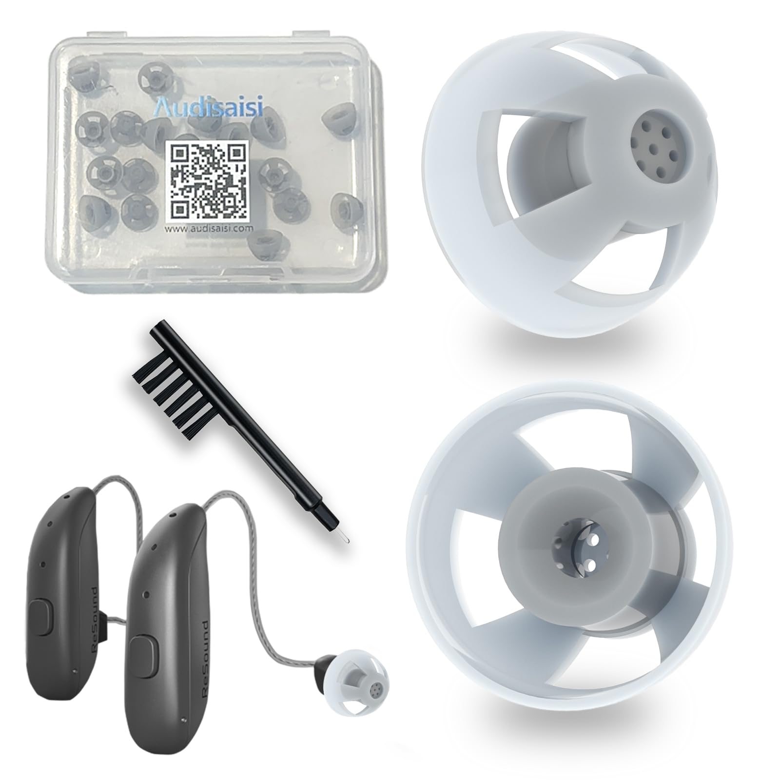 Photo 1 of 20pcs GN Resound Hearing aid Domes Open(M Size 8mm) Comfortable Silicone Design Noise Reduction Enhanced Acoustics Breathable and Easy to Clean Resound Hearing Aid Accessories Jabra Hearing Aid Domes