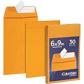 Columbian 6 x 9 Catalog Envelopes with Self Seal Closure, 28 lb Brown Kraft, for Mailing Small Paper, Photos &amp; Greeting Cards, 30 Per Pack (COLO403)