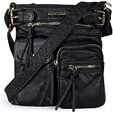 Montana West Crossbody Bag for Women Multi Pocket Shoulder Medium Travel Purses Ultra Soft Washed Leather