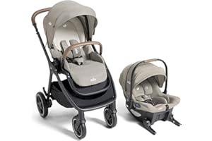 Joie Kava 3-in-1 Stroller and Mint Latch Car Seat Travel System with Reversible Seat, All-Wheel Suspension, and Flex in-Seat Comfort (Dove)