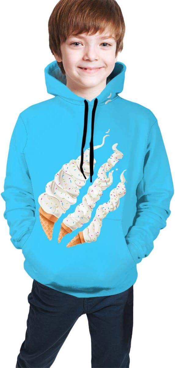 Preston Playz Ice Cream Hoodie Boys Girls 3D Printed Hooded Sweatshirt with Pockets for Kids