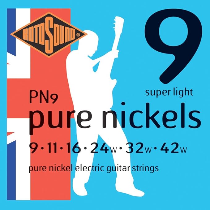 Rotosound Pure Nickel Super Light Gauge Electric Guitar Strings (9 11