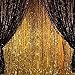 2PCS 3' X 8' Gold and Black Metallic Tinsel Foil Fringe Curtain Halloween Party Decoration primary